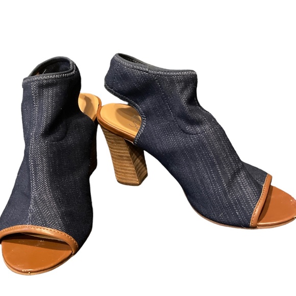 Franco Sarto stretch denim women’s slip on heels size 6 - Picture 4 of 8